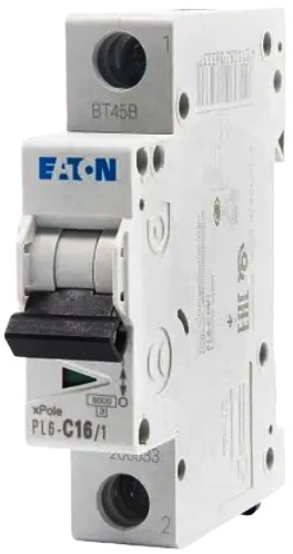 EATON PL6-C16/1 istič 6kA, 16A, C, jednopólový