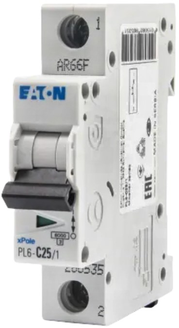 EATON PL6-C25/1 istič 6kA, 25A, C, jednopólový