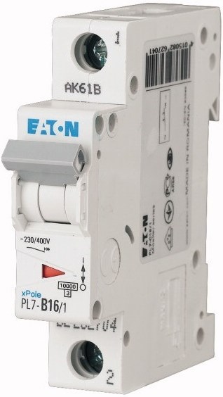 EATON PL7-B16/1 istič 10kA, 16A, B, jednopólový