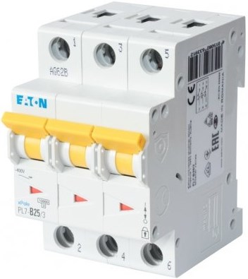 EATON PL7-B25/3 istič 10kA, 25A, B, trojpólový