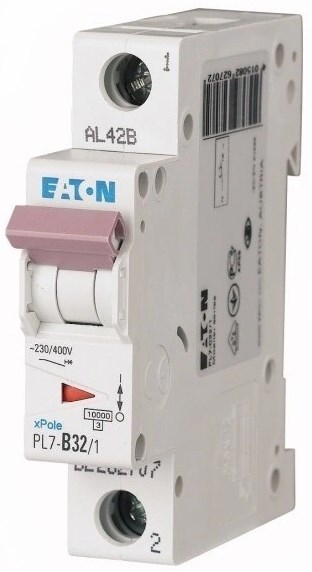 EATON PL7-B32/1 istič 10kA, 32A, B, jednopólový