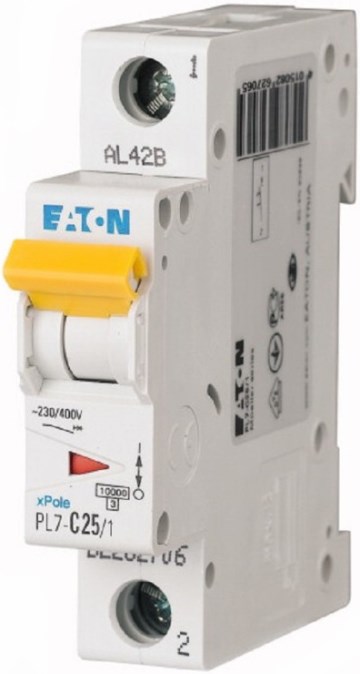 EATON PL7-C25/1 istič 10kA, 25A, C, jednopólový