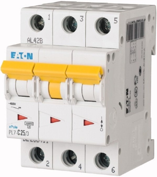 EATON PL7-C25/3 istič 10kA, 25A, C, trojpólový