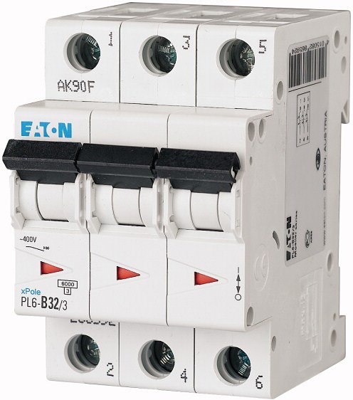 EATON PL6-B32/3 istič 6kA, 32A, B, trojpólový