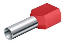Dutinka izolovaná dvojitá DD 2x1,5-12mm, červená, 100 ks (balenie)