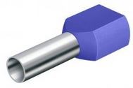 Dutinka izolovaná dvojitá DD 2x2,5-10mm, modrá, 100 ks (balenie)