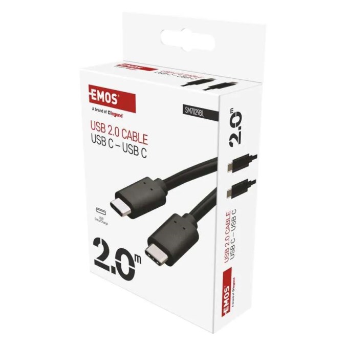 EMOS nabíjací a dátový kábel 2 m, USB-C/USB-C