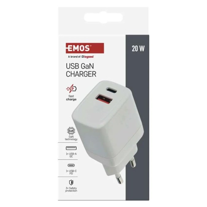 EMOS USB adaptér 20 W, do siete, PD, univerzálny