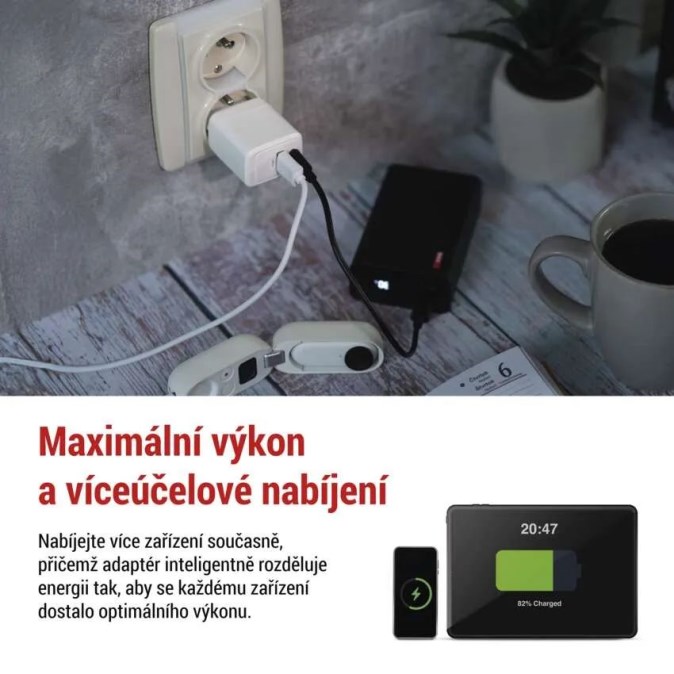 EMOS USB adaptér 20 W, do siete, PD, univerzálny