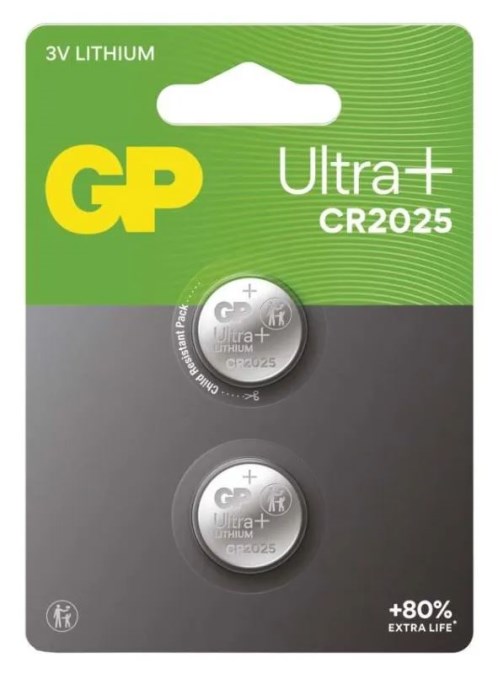 EMOS GP ULTRA PLUS CR2025 batéria 3V, gombíková, lítiová, 2 ks (sada 2 ks)