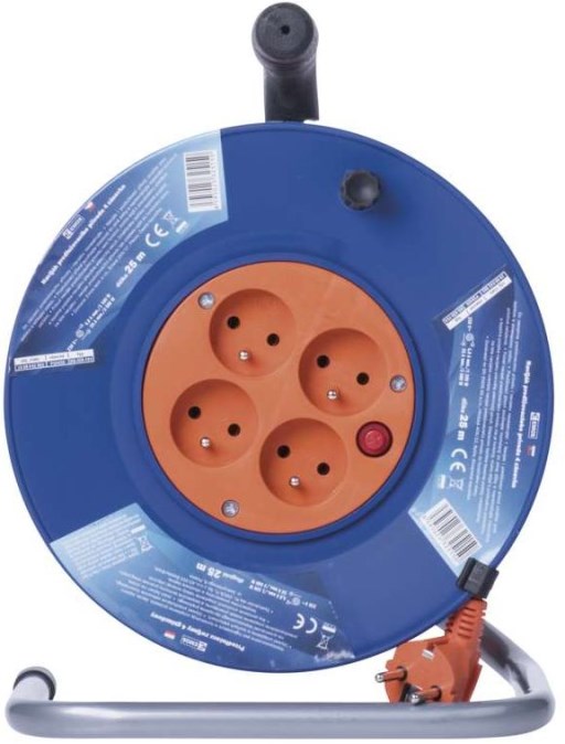 EMOS predlžovací kábel na bubne 25m, 230V, 1,5mm2, 4 zásuvky, PVC