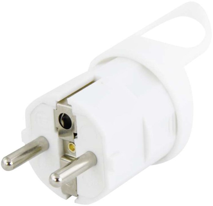 EMOS vidlica 250V ~/16A uhlová, pre pohyblivý prívod, plast, biela