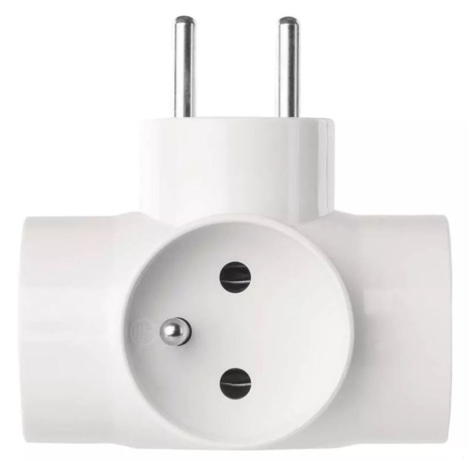 EMOS zásuvka 250V~/16A, rozbočovacia 3x, guľatá, plast, biela