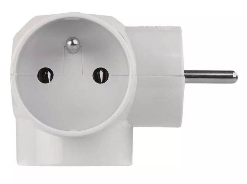EMOS zásuvka 250V~/16A, rozbočovacia 3x, guľatá, plast, biela