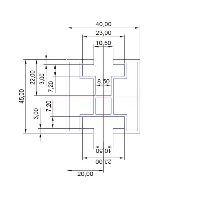Profil pre FVE 40x45mm, L = 6m, hliník, HNP4