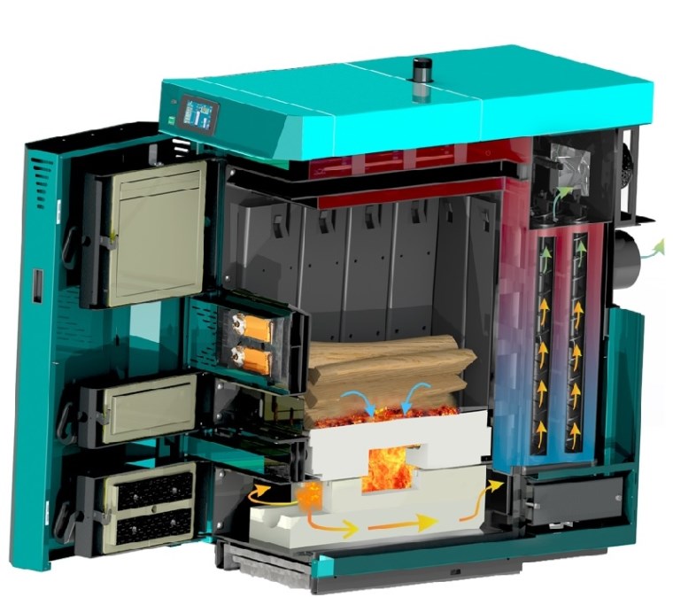 CENTROMETAL BIOTEC L25 kotol na drevo 25 kW, splyňovací