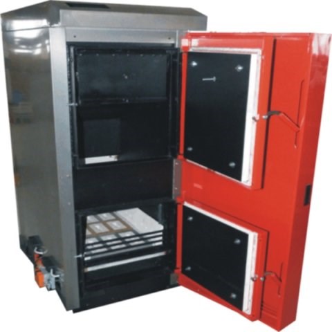 MODRATHERM PYROGAS LAMBDA 26 kotol na tuhé palivo 26kW, teplovodný, pyrolytické spaľovanie, oceľ, oranžová