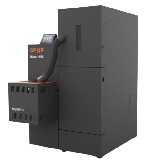 OPOP BIOPEL MINI KOMPAKT SET 21/V12 kotol na pelety 21 kW, automatický + násypka 225kg