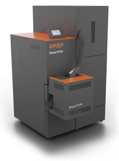OPOP BIOPEL MINI KOMPAKT SET 15,150/V12 kotol na pelety 15 kW, automatický + násypka 150kg