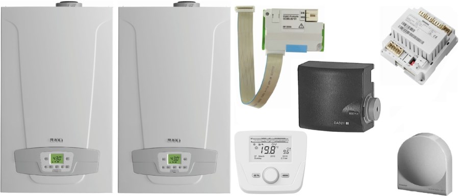 BAXI LUNA DUO-TEC MP+ stavebnica kaskádovej kotolne 18,8-170kW, základná, s obslužnou jednotkou QAA75