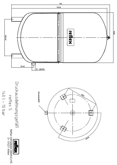 REFLEX S 140/10 expanzná nádoba 140l, 10bar, šedá
