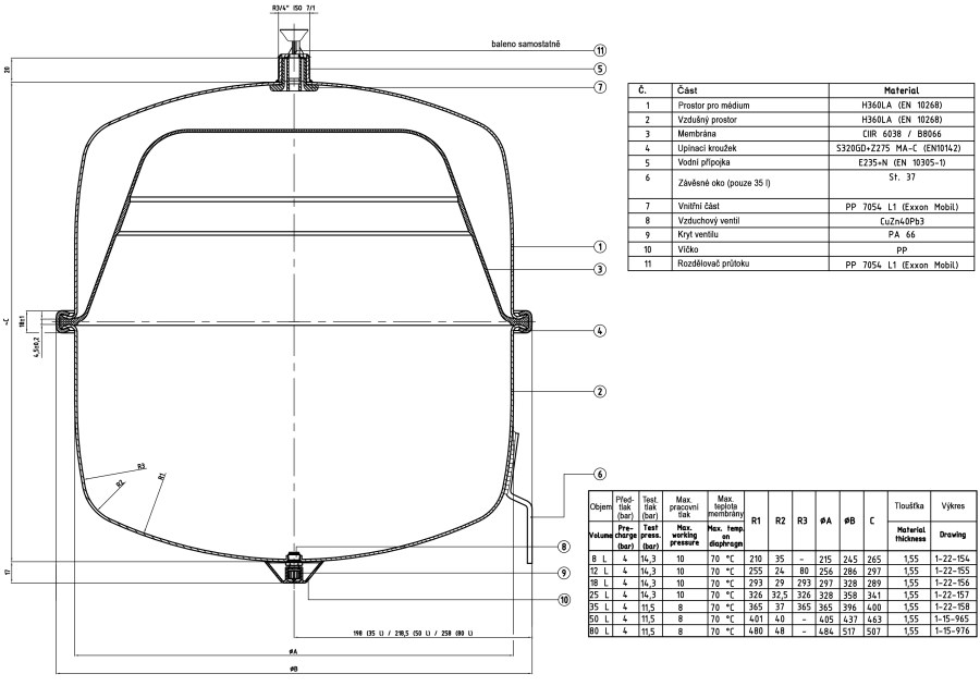 CONCEPT expanzná nádoba 18l, 10bar, vertikálna, s butylovou membránou, biela