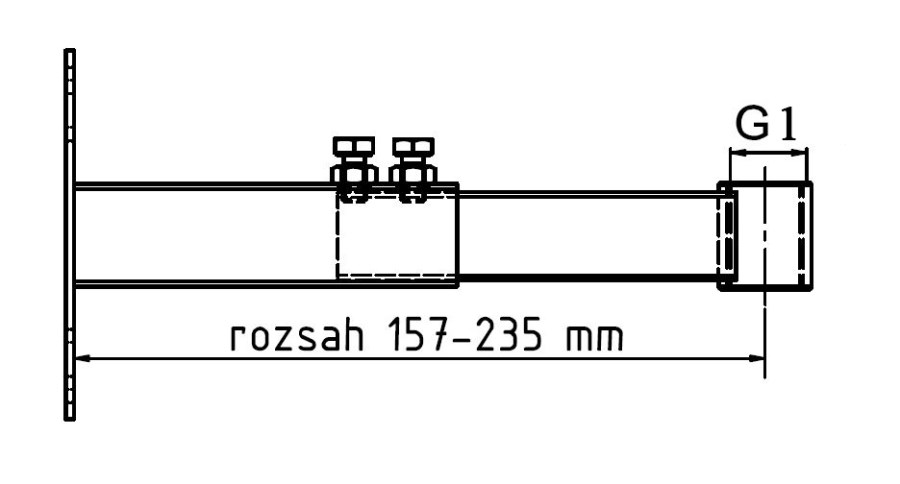 Držiak expanžnej nádoby 4-35l, 1", posuvný