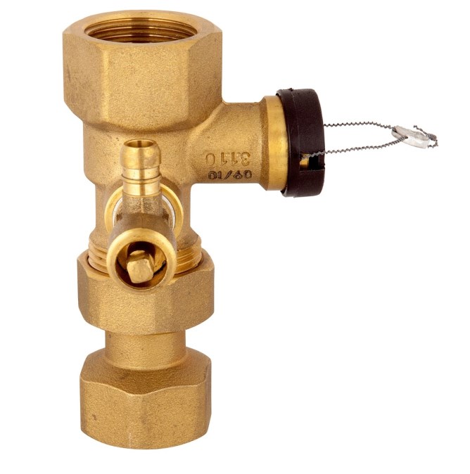 AFRISO ventil pre expanzné nádoby 3/4"x3/4", s vypúšťacím ventilom, mosadz