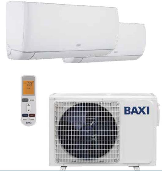 BAXI ASTRA MULTI SPLIT R32 vonkajšia a 2 vnútorné jednotky klimatizácie 5,3 kW (komplet)