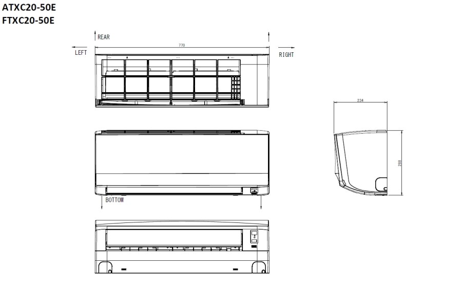 DAIKIN SENSIRA vnútorná nástenná jednotka klimatizácia 3,5 kW, wifi