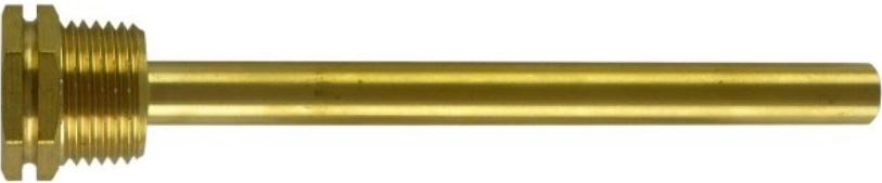 REGULUS jímka pre 1 čidlo 7x9x120mm, 1/2", mosadz