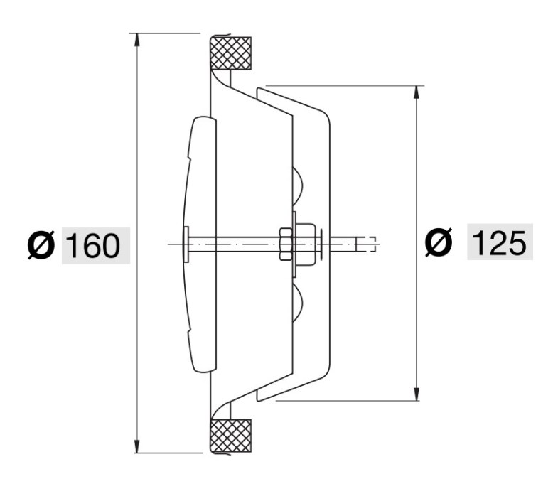 LINDAB SR-E tanierový ventil DN125, pr.160 mm, odvod vzduchu, kov, lesklá biela RAL9010