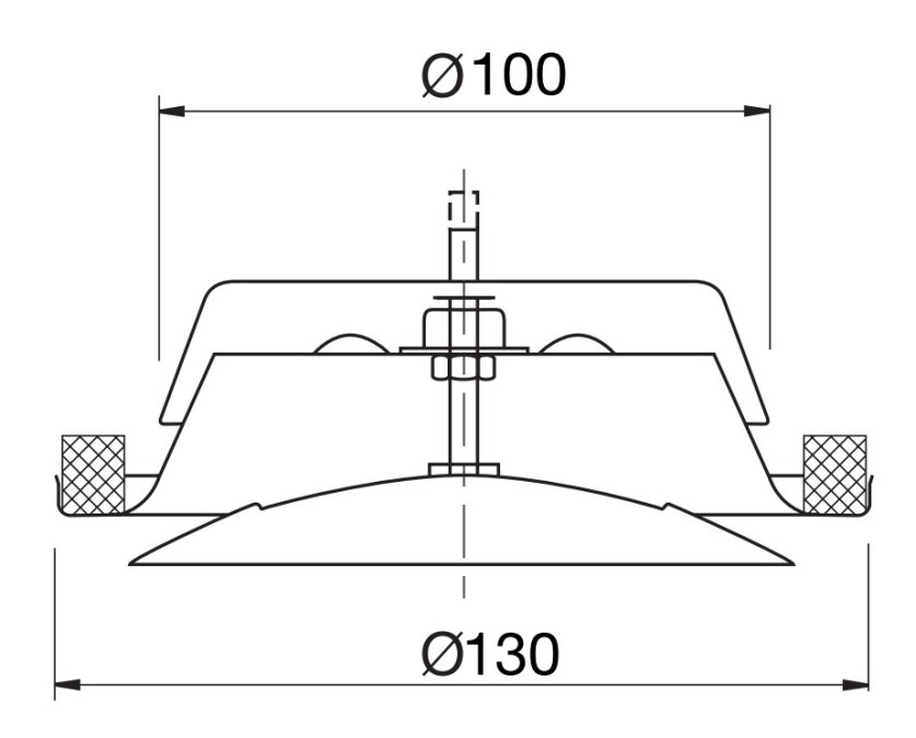 LINDAB SR-S tanierový ventil DN100, pr.130 mm, prívod vzduchu, kov, lesklá biela RAL9010