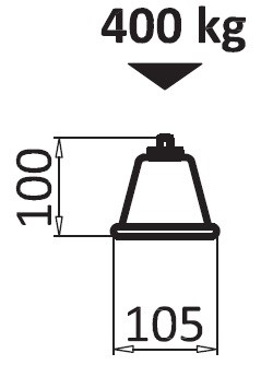 BAXI antivibračná nôžka 100 mm, 400 kg, podlahová, PVC