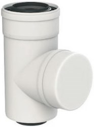 ALMEVA LIK revízny T-kus 80/125mm, koaxiálny, priamy, plast