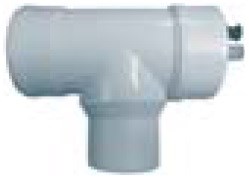 BAXI revízny T-kus 60/100-80/125mm, redukovaný, s kontrolným viečkom, plast/plast