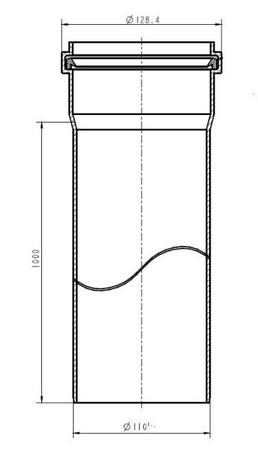 BRILON SERIO rúrka DN110, L=1000mm, delené oddymenie, PP