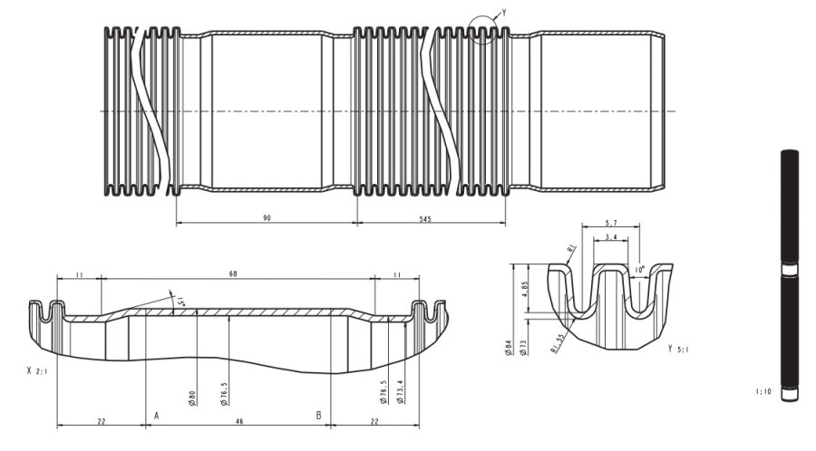 GEMINOX dymovod DN83/75 flexibilná rúrka, PP, cievka 50m
