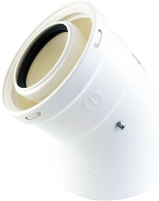 REGULUS koleno 45°, 60/100mm, PP/PP, biela