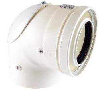 REGULUS koleno 90 ° 80/125mm s kontrolným otvorom, PP