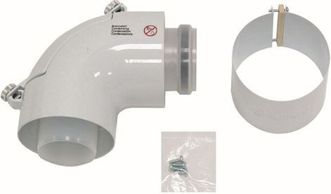 VAILLANT koaxiálne koleno 87° s revíznym otvorom, 60/100mm, plast