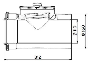 VAILLANT revízny diel, 110/160mm, plast