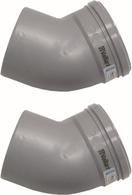 VAILLANT 2x koleno 45°, 130mm, plast