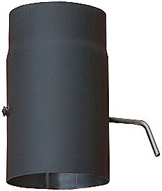 Rúra pr.160mm dymová s klapkou, 1,5mm, dĺžka 0,25m, oceľ, čierna