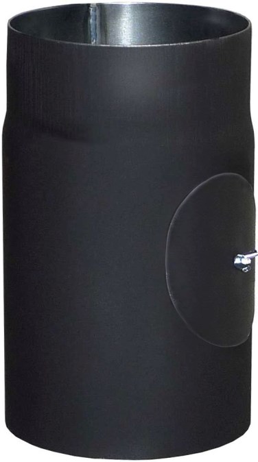 Rúra 130mm, dymová s revíznym otvorom, 1,5mm, dĺžka 0,5m, oceľ čierna