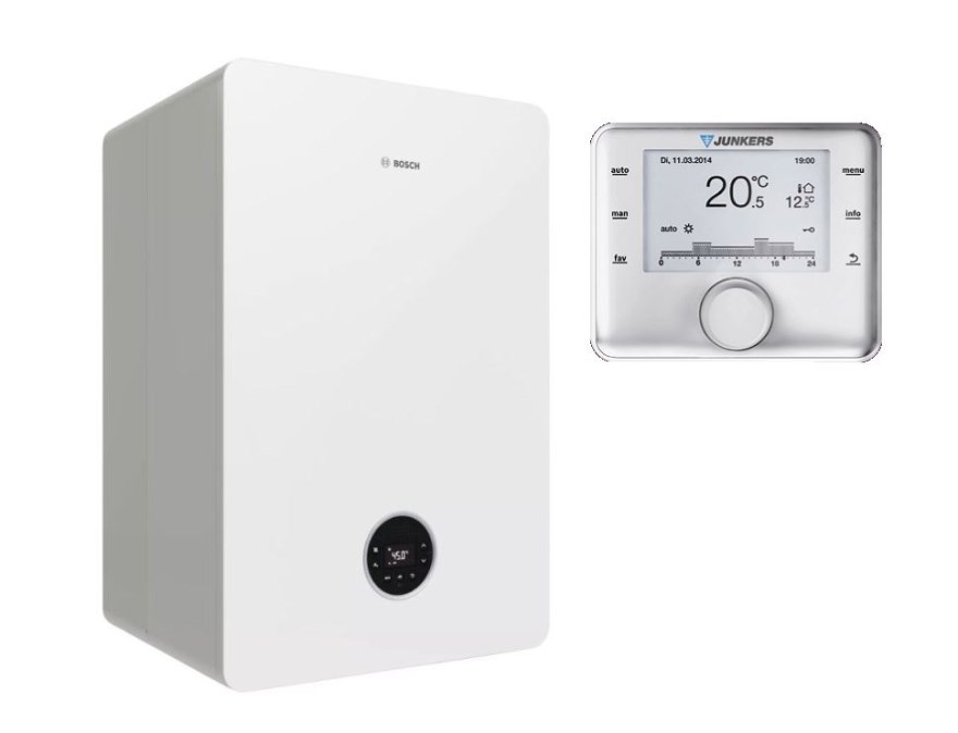 BOSCH CONDENS 5300iWT plynový kotol 23,5 kW, integrovaný zásobník TV, závesný+regulácia CW 400 (sada)