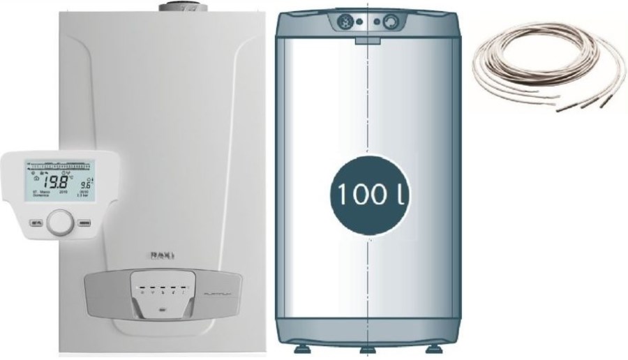 BAXI LUNA PLATINUM+ 1.12 plynový kotol 12 kW, závesný + zásobník 100l, stacionárny (sada)