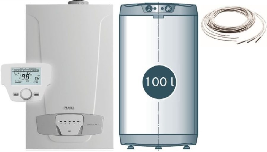 BAXI LUNA PLATINUM+ 1.18 plynový kotol 16,9 kW, závesný + zásobník 100l, stacionárny (sada)