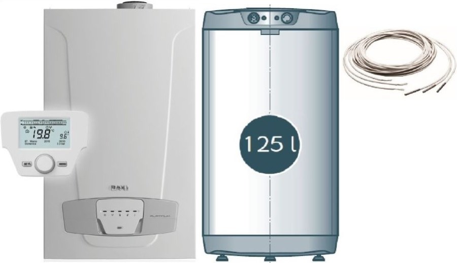 BAXI LUNA PLATINUM+ 1.24 plynový kotol 24 kW, závesný + zásobník 125l, stacionárny (sada)