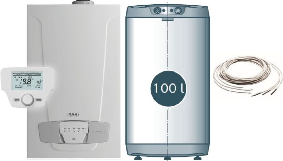 BAXI LUNA PLATINUM+ 1.32 plynový kotol 32 kW, závesný + zásobník 100l, stacionárny (sada)